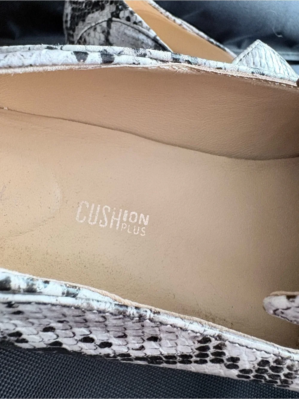 Womens Snake-Print Slip-On Loafers